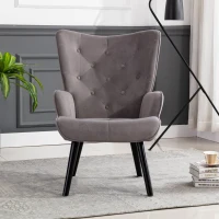 Moderner Relaxsessel gepolstert für Wohnzimmer und Schlafzimmer, Komfort und Stil in Samt, Silber+Grau(m-4)