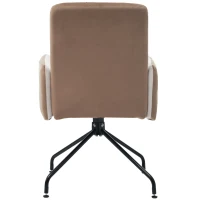 Juego de 2 Sillas de Comedor de Tela Efecto Terciopelo Acolchadas con Estructura de Madera Maciza Beige(m-9)