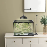 PawHut Warmtelampstandaard voor Terrarium, Hoogteverstelbaar, 40x15x95cm, Zwart(m-2)