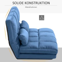 HOMCOM Vloersofa Slaapsofa, opklapbaar, verstelbare rugleuning, 102 cm x 73 cm x 60 cm, Blauw(m-7)