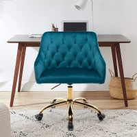 Ergonomischer Bürostuhl, höhenverstellbar, elegant und bequem, Schreibtischstuhl ergonomisch, Blau-Grün(m-2)