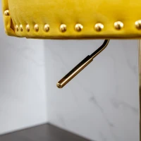 Set aus 2 drehbaren und höhenverstellbaren Barhockern mit Lehne und Fußstütze für Küche und Esszimmer, Gelb(m-8)