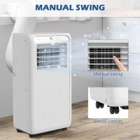 HOMCOM 9,000 BTU Mobile Air Conditioner for Room up to 20m², with Dehumidifier, 24H Timer, Wheels, Window Mount Kit(m-7)