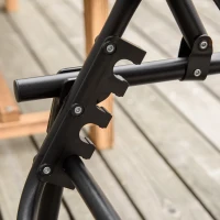 Outsunny ligbed tuin ligbed 4-traps verstelbare rugleuning zwart(m-7)