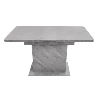 Tavolo Allungabile da Pranzo in Stile Moderno con Ripiani, Design Multifunzionale in Laminato e Metallo, Grigio(m-2)