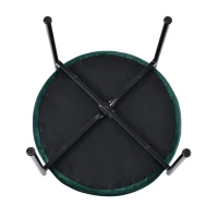 Juego de 2 Sillas de Comedor de Tela Efecto Terciopelo con Patas de Metal y Respaldo de Ratán 45x40x75 cm Verde(m-6)