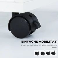 HOMCOM Mobilny kontener biurowy z szufladą, półką i szafką, 40x35x60cm, Biały(m-6)