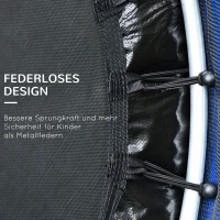 HOMCOM Trampolina dla Dzieci, Siatka Bezpieczeństwa, Gumowe Sprężyny, do 45 kg, Metalowa Rama, Ø140x160cm, Kolorowa(m-7)