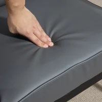 HOMCOM Set of 2 Accent Chair, PU Leather Armchair, Occasional Chair with Beech Wood Frame for Living Room Reception Bedroom Balcon, Grey(m-7)