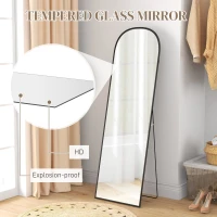 Homcom Oglinda Moderna 50×161,5 cm – Podea sau Perete, Cadru Aluminiu(m-5)