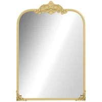 HOMCOM Wandspiegel, stijlvol, 60x3x87cm, Goudkleurig(m-10)