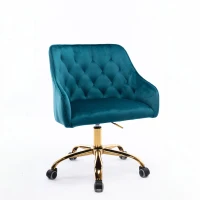 Ergonomischer Bürostuhl, höhenverstellbar, elegant und bequem, Schreibtischstuhl ergonomisch, Blau-Grün(m-1)