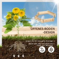 Outsunny Hochbeet sechseckig DIY Pflanzkübel Pflanzkasten aus Holz für Garten Balkon Natur 100 x 92 x 16 cm(m-4)