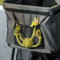 PawHut Cărucior 3 în 1 pentru Câini, Coș și Marsupiu Detașabil, Cărucior pentru Animale de Companie cu Lesă, Pernă, Coș și Baldachin, 76x51x100 cm, Gri(m-8)