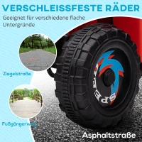 HOMCOM Elektrische Kinderquad met Aanhanger, 2,5 km/u, 50 Minuten Rijtijd, voor 1,5 tot 3 Jaar, tot 25 kg, Rood(m-7)