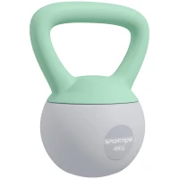 SPORTNOW 4KG Kettlebell, Soft Kettle Bell with Non-Slip Handle for Home Gym Weight Lifting and Strength Training(m-11)
