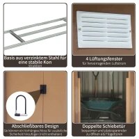 Outsunny domek narzędziowy, metal, żółty, 213 x 130 x 185 cm(m-5)