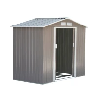 Outsunny Abri de Jardin Multi-équipé en Acier Gris 213 x 127 x 185 cm(m-1)