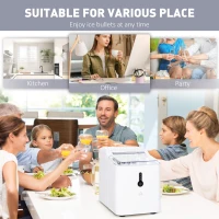 HOMCOM Ice Maker Machine, 1.5L Countertop Ice Cube Maker with Self-Cleaning, 9 Cubes Ready in 8 Mins, 12kg in 24 Hrs, No Plumbing with Basket, White(m-7)