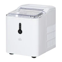 HOMCOM Ice Maker Machine, 1.5L Countertop Ice Cube Maker with Self-Cleaning, 9 Cubes Ready in 8 Mins, 12kg in 24 Hrs, No Plumbing with Basket, White(m-11)