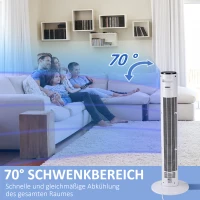 HOMCOM torenventilator 45 W wit+zwart 96 cm(m-4)