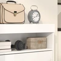 HOMCOM 16 Shoe Pair Storage Cabinet, with Flip Doors - High Gloss White(m-9)