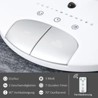 HOMCOM Standventilator 7h Timer Ventilator mit Fernbedienung Lüfter 3 Geschwindigkeitsstufen Verstellbarer 70° Neigungswinkel Kunststoff Stahl Ø28 x 70H cm(m-4)