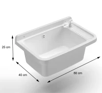 MONGARDI Lavandino pilozzo a muro con dipenser - da esterno 60x40x25(m-2)