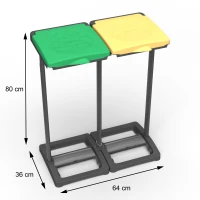 MONGARDI Portasacco-Portarifiuti DOPPIO Raccolta Differenziata  64x36x80(m-3)
