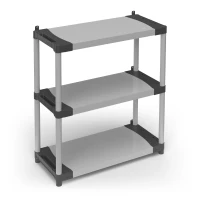 MONGARDI Scaffale in resina PVC 3 ripiani portata 80 Kg,  80x40x85 cm(m-1)