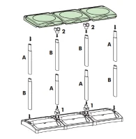 MONGARDI Portasacco-Portarifiuti TRIS Raccolta Differenziata  97 x 36 x 80(m-6)