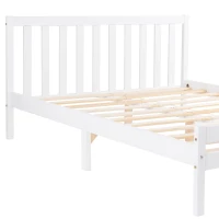 4ft6 Double Bed with Storage of 21cm Space, Premium Pine Wood Construction, Enhancing Longevity - White(m-6)