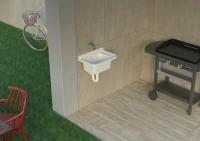 MONGARDI Lavandino pilozzo a muro da esterno 60x40x25(m-2)