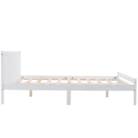 4ft6 Double Bed with Storage of 21cm Space, Premium Pine Wood Construction, Enhancing Longevity - White(m-5)