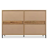 Sideboard Cabinet with Storage Drawers, Metal Cupboard Handles, Wooden Chest of Drawers for Living Room, Bedroom, 120x40x76 cm, Dark Oak(m-9)