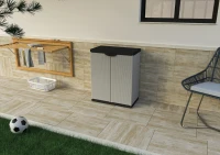 MONGARDI Armadio Basso in Resina con Ripiani 2 Ante, (Interno/Esterno) 68x40x85(m-3)