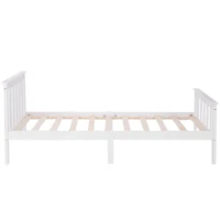 3ft Wooden Small Single Bed with Headboard and Footboard, Durable Construction, 190x90 cm, White(m-8)