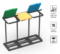 MONGARDI Portasacco-Portarifiuti TRIS Raccolta Differenziata  97 x 36 x 80(m-5)
