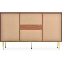 Modern Sideboard Cabinet with Adjustable Shelf, 2 Doors and 3 Storage Drawers, Freestanding Chest of Drawers for Bedroom, Living Room, Walnut(m-8)