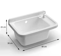 MONGARDI Lavandino pilozzo a muro con dipenser - da esterno 50x35x24(m-2)