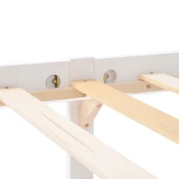 Solid Wooden Single Bed Frame 3ft with Headboard and Footboard, No Box Spring Required, Easy Assembly, 196x94x77 cm, White(m-8)