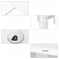 L-Shaped Corner Computer Desk, Large Home Office Desk with 2 Storage Shelves, Easy Assembly, 140x140x75 cm, White(m-8)