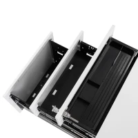 Lockable Mobile File Cabinet with 3 Drawers, Solid Steel Pedestal with 5 Casters and Keys, 39x52x60 cm, White(m-5)