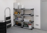 MONGARDI Scaffale in resina PVC 4 ripiani portata 80 Kg,  80x40x165 cm(m-5)