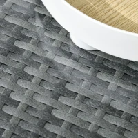 Outsunny 3Pcs Rattan Garden Furniture 4 Seater Outdoor Patio Corner Sofa Chair Set with Coffee Table Thick Cushions, Beige(m-9)