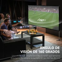 HOMCOM Pantalla de Proyector con Soporte 100 Pulgadas HD Pantalla 16:9 con Bolsa de Transporte 233x50x187 cm Blanco(m-4)