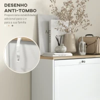 HOMCOM Móvel Sapateira de Entrada com 3 Gavetas Basculantes e Prateleiras Ajustáveis para 18 Pares de Sapatos 60x23,5x115 cm Branco(m-7)