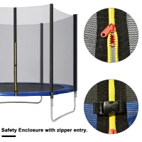 6FT Outdoor Trampoline with Safety Enclosure, Ladder and Jumping Mat, Durable UV-Protected Bounce Surface, for kids, 183 cm Diameter, Black(m-6)