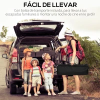 HOMCOM Pantalla de Proyector con Soporte 100 Pulgadas HD Pantalla 16:9 con Bolsa de Transporte 233x50x187 cm Blanco(m-6)