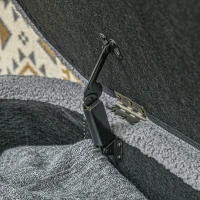 HOMCOM Ławka do Sypialni z Przestrzenią do Przechowywania, Teddy-Fleece, 116x41x40,5cm, Jasnoszary(m-9)